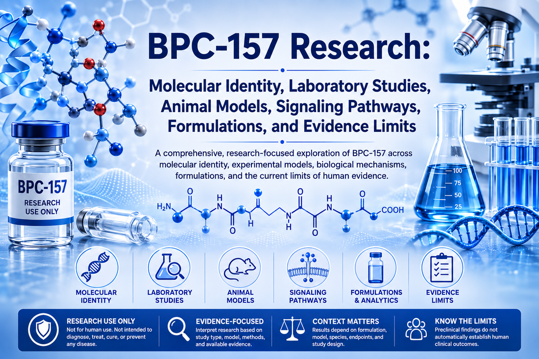 BPC-157 Research: Molecular Identity, Laboratory Studies, Animal Models, Signaling Pathways, Formulations, and Evidence Limits