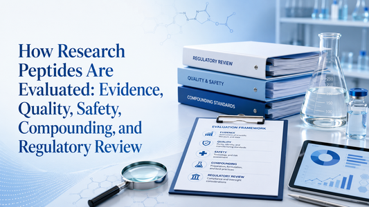 How Research Peptides Are Evaluated: Evidence, Quality, Safety, Compounding, and Regulatory Review