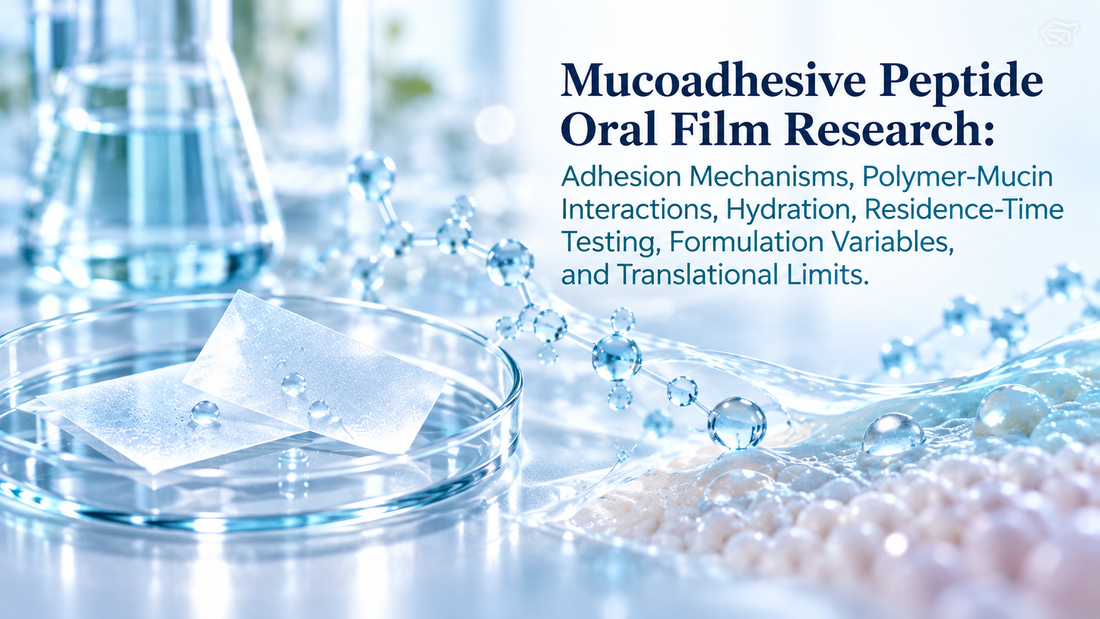 Mucoadhesive Peptide Oral Film Research: Adhesion Mechanisms, Polymer-Mucin Interactions, Hydration, Residence-Time Testing, Formulation Variables, and Translational Limits