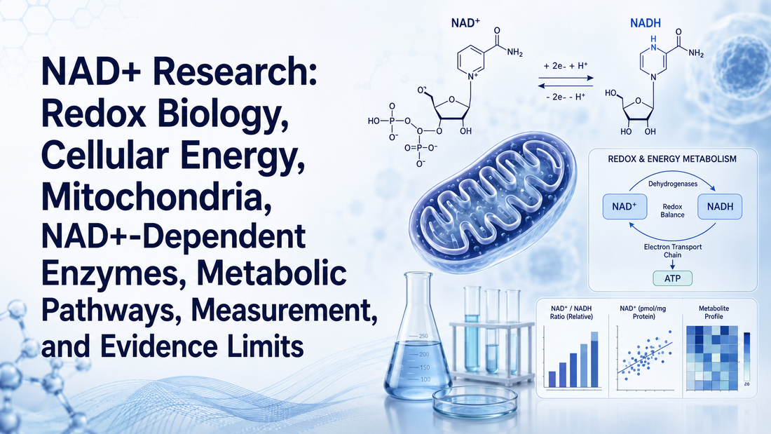 NAD+ Research: Redox Biology, Cellular Energy, Mitochondria, NAD+-Dependent Enzymes, Metabolic Pathways, Measurement, and Evidence Limits