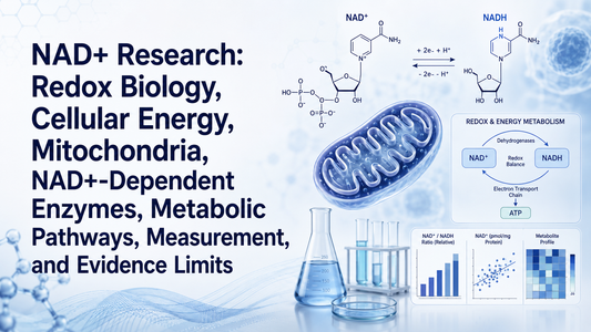 NAD+ Research: Redox Biology, Cellular Energy, Mitochondria, NAD+-Dependent Enzymes, Metabolic Pathways, Measurement, and Evidence Limits