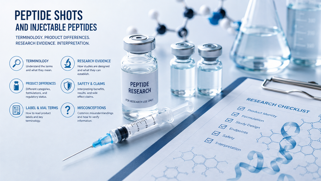 Peptide Shots and Injectable Peptides: Terminology, Product Differences, Research Evidence, and Interpretation