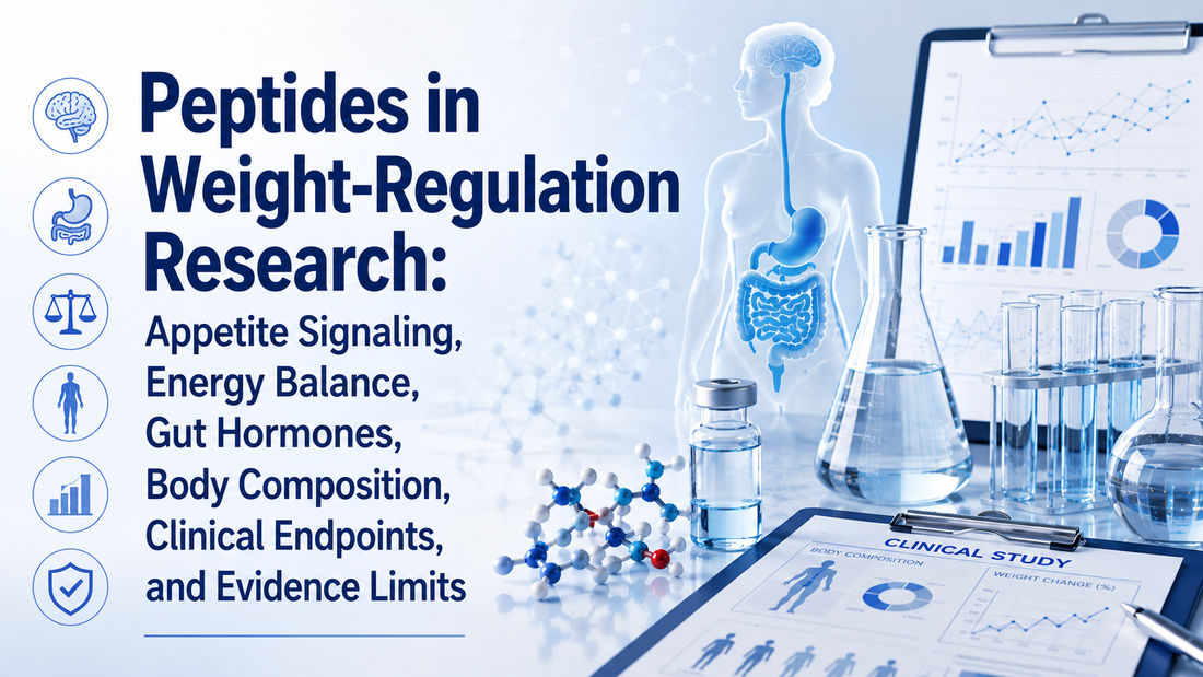 Peptides in Weight-Regulation Research: Appetite Signaling, Energy Balance, Gut Hormones, Body Composition, Clinical Endpoints, and Evidence Limits