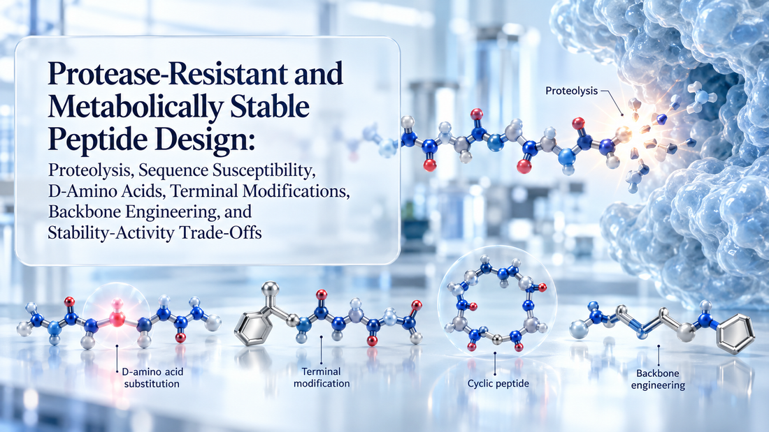 Protease-Resistant and Metabolically Stable Peptide Design: Proteolysis, Sequence Susceptibility, D-Amino Acids, Terminal Modifications, Backbone Engineering, and Stability-Activity Trade-Offs