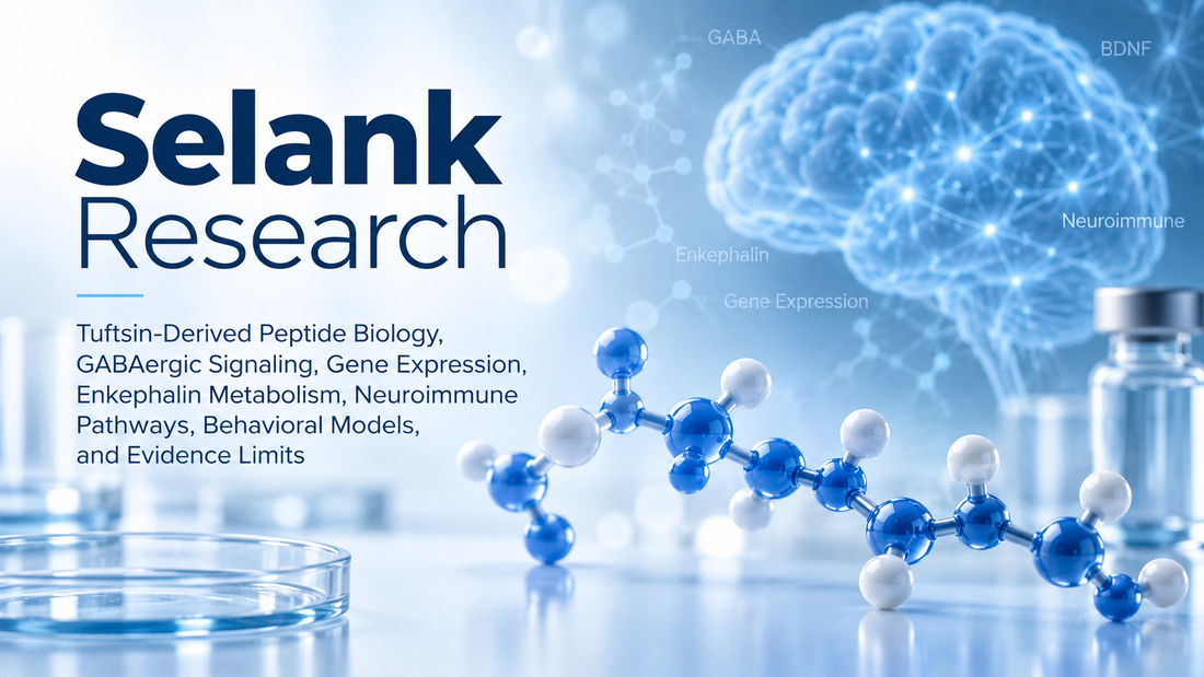 Selank Research: Tuftsin-Derived Peptide Biology, GABAergic Signaling, Gene Expression, Enkephalin Metabolism, Neuroimmune Pathways, Behavioral Models, and Evidence Limits