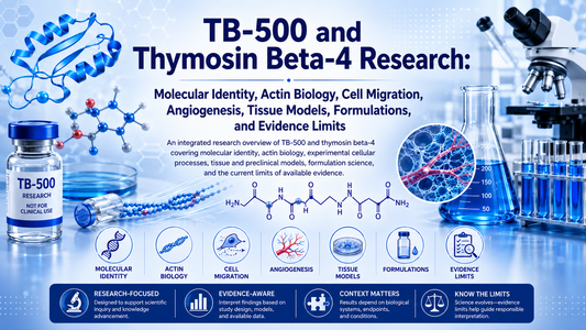 TB-500 and Thymosin Beta-4 Research: Molecular Identity, Actin Biology, Cell Migration, Angiogenesis, Tissue Models, Formulations, and Evidence Limits