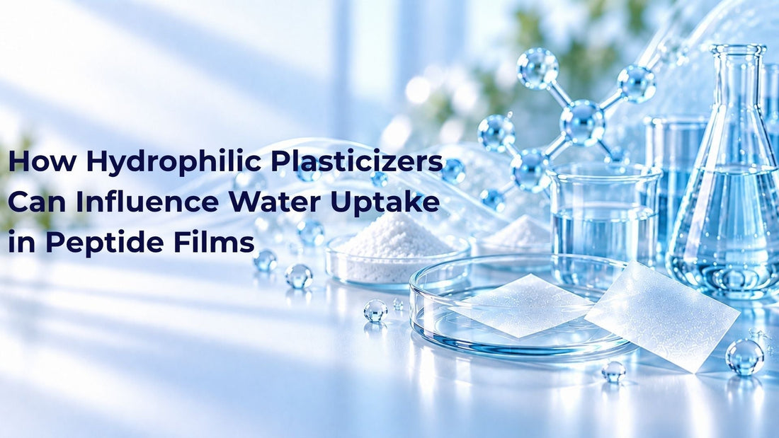 How Hydrophilic Plasticizers Can Influence Water Uptake in Peptide Films