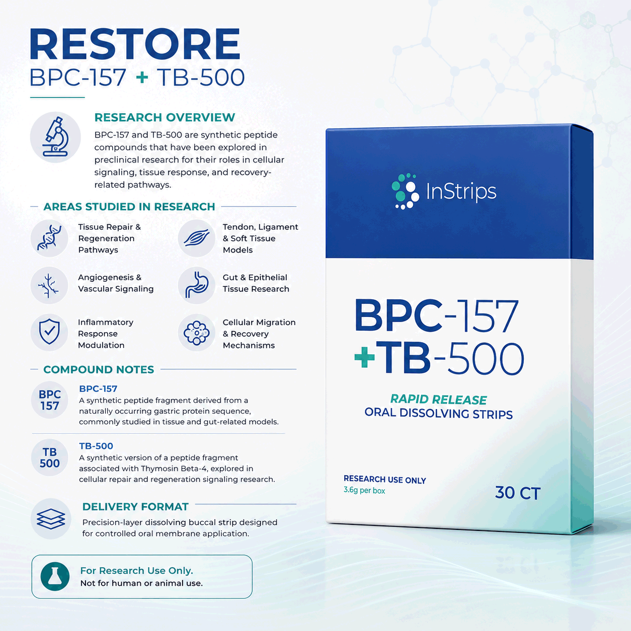 InStrips | Restore Blend Peptide Buccal Strips InStrips | Restore Blend Peptide Buccal Strips
