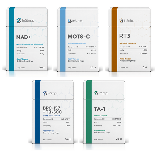 Complete Longevity Stack (NAD+ + MOTS-c + RT3 + BPC-157 / TB-500 + TA-1)